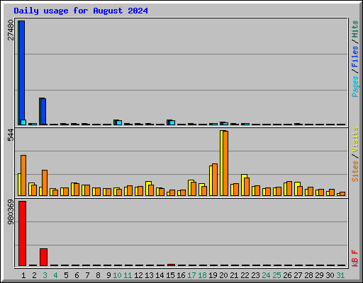 Daily usage for August 2024