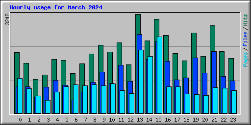 Hourly usage for March 2024